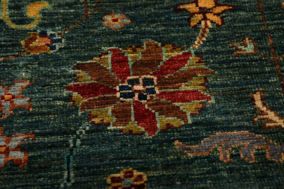 Thumbnail: 8x10 Green Afghan Sultani Wool Rug