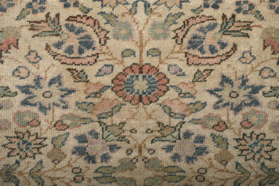 Thumbnail: Vintage Turkish Kayseri Rug 5x7 Beige Handmade Wool Area Carpet