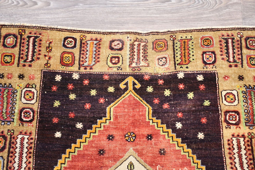 Thumbnail: 3x5 Oushak Rug: A Vintage Gem with Vibrant Hues