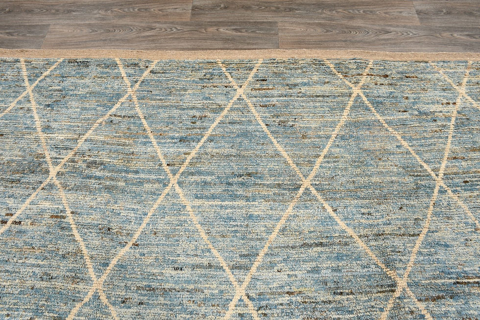 Thumbnail: 9x12 Blue Moroccan Wool Rug