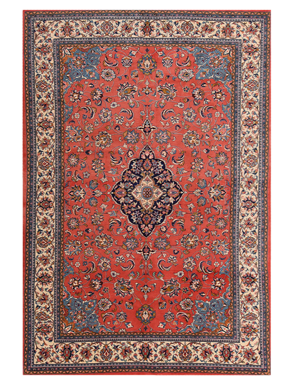 7x10 Red Vintage Persian Wool Rug