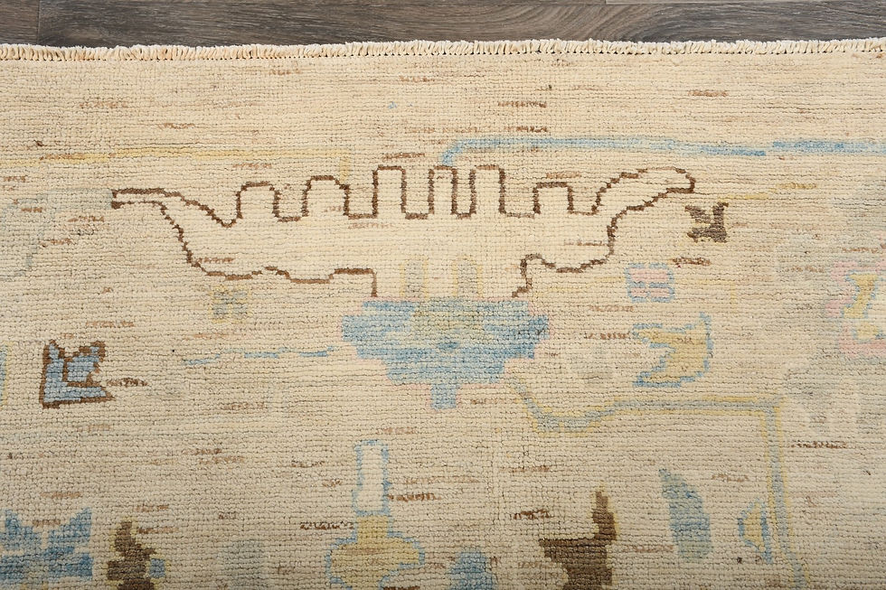 Thumbnail: 8x10 Beige Turkish Oushak Wool Rug
