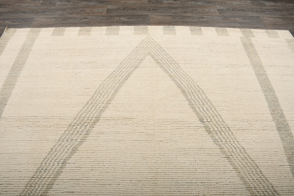 Thumbnail: 9x12 Beige Moroccan Wool Rug