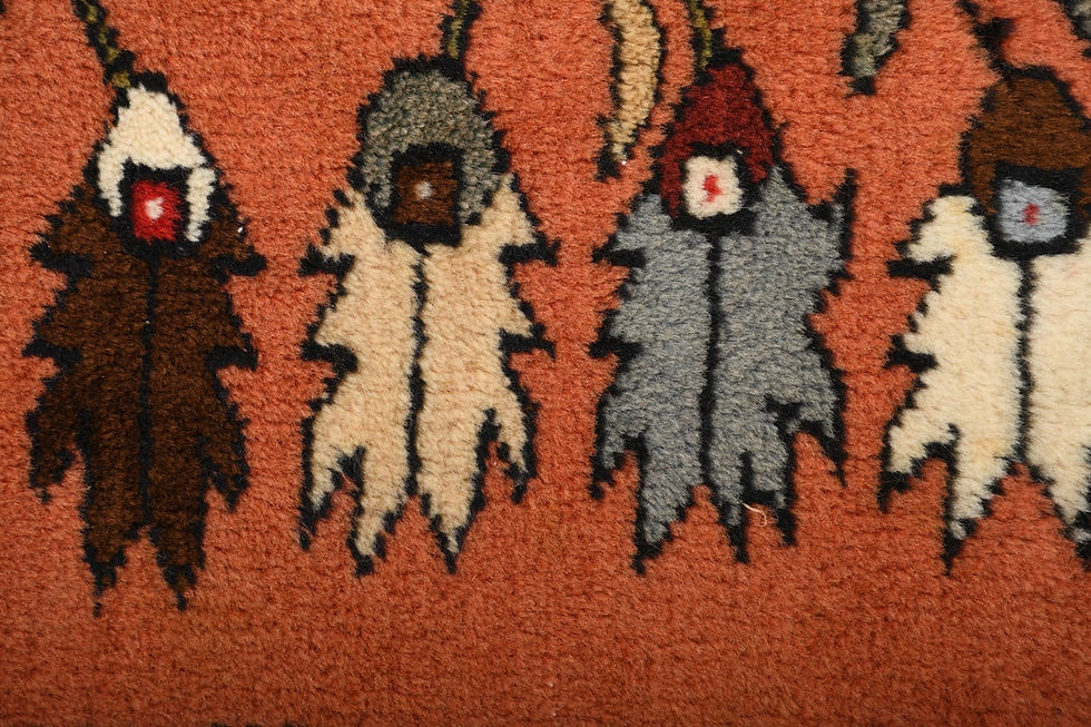 Thumbnail: 4x5 ft Orange Turkish Rug Vintage Handmade Anatolian Wool Rug