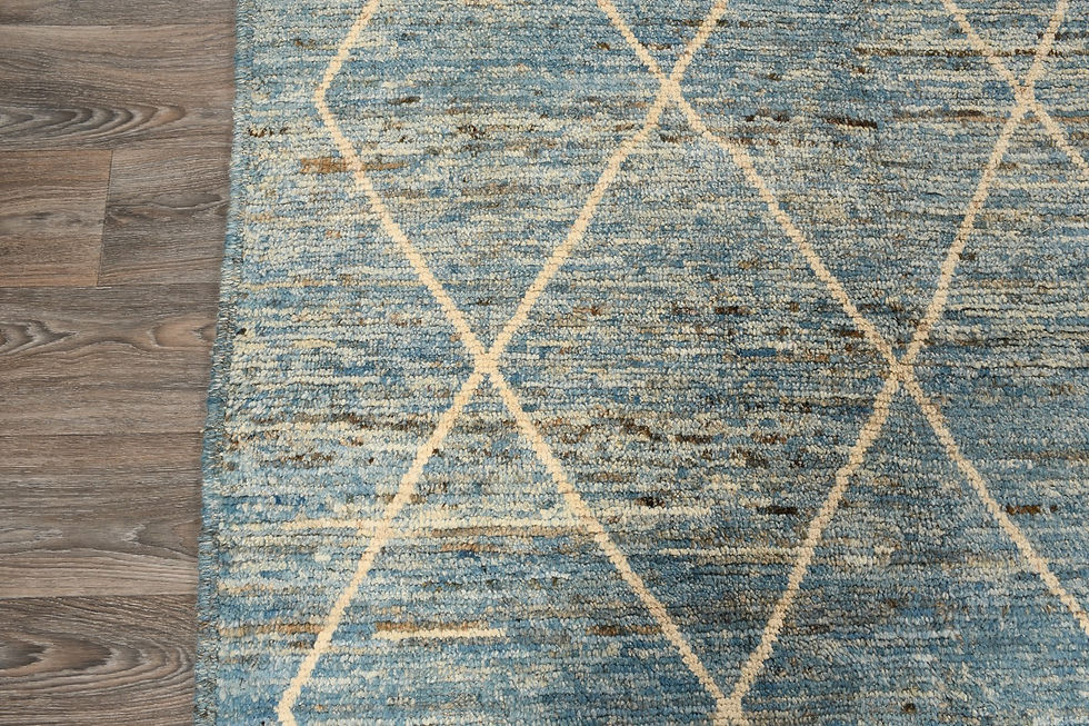 Thumbnail: 9x12 Blue Moroccan Wool Rug