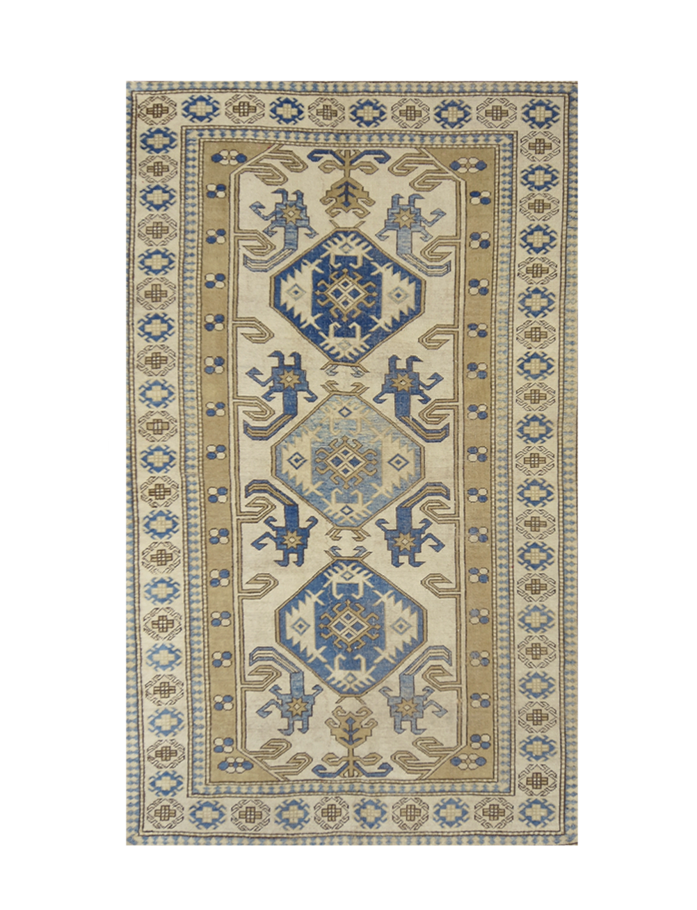 Vintage Cornflower Blue 4 x 7 Anatolian Rug