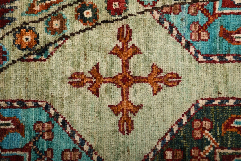 Thumbnail: 5x5 Beige Turkish Kazak Wool Rug