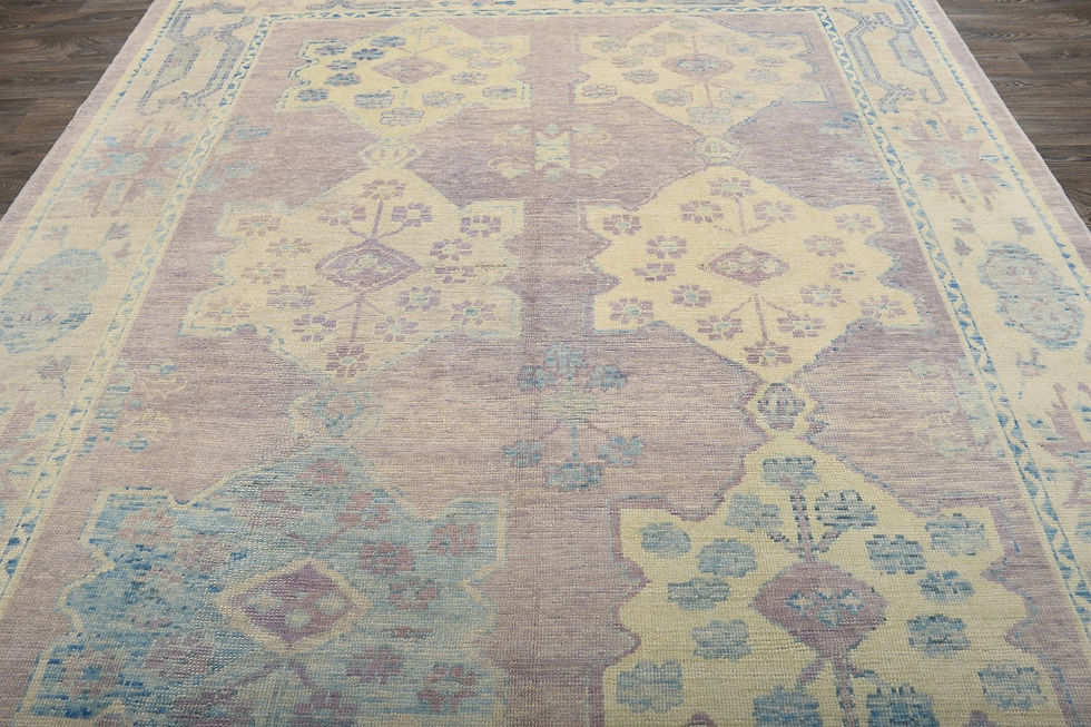 Thumbnail: 9x12 Beige Turkish Oushak Wool Rug