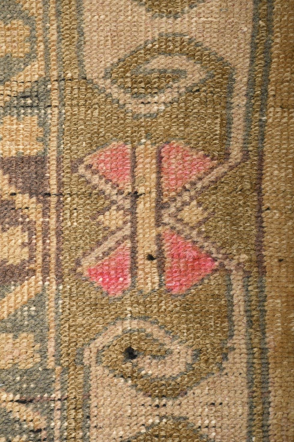 Thumbnail: Vintage Turkish Anatolian Rug 4x8 Handmade Wool Beige Oushak Area Rug,1166