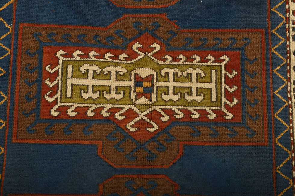 Thumbnail: Vintage Turkish Blue Rug 4x6 Hand-Knotted Wool Anatolian Area Rug
