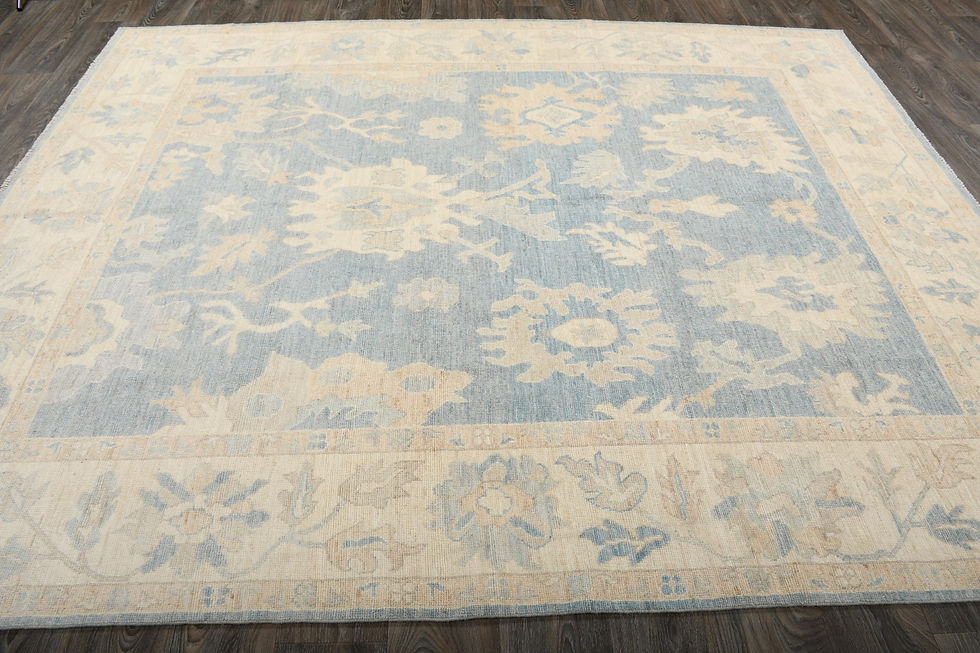 Thumbnail: 8x10 Beige Turkish Oushak Wool Rug