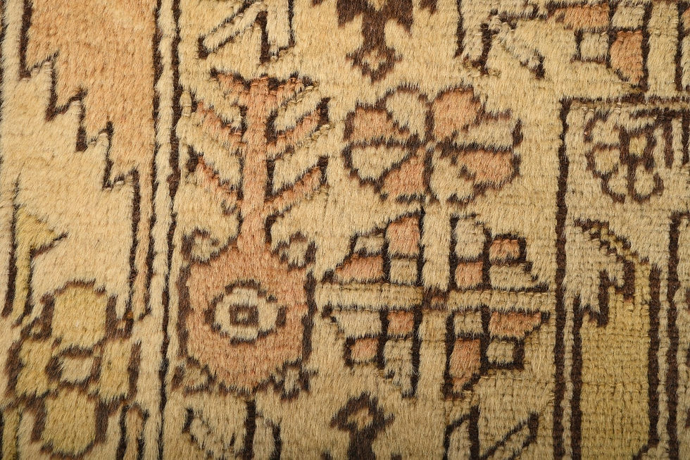 Thumbnail: 4x7 Beige Vintage Oushak Rug, Handwoven Turkish Rug, Handmade Wool Area Rug