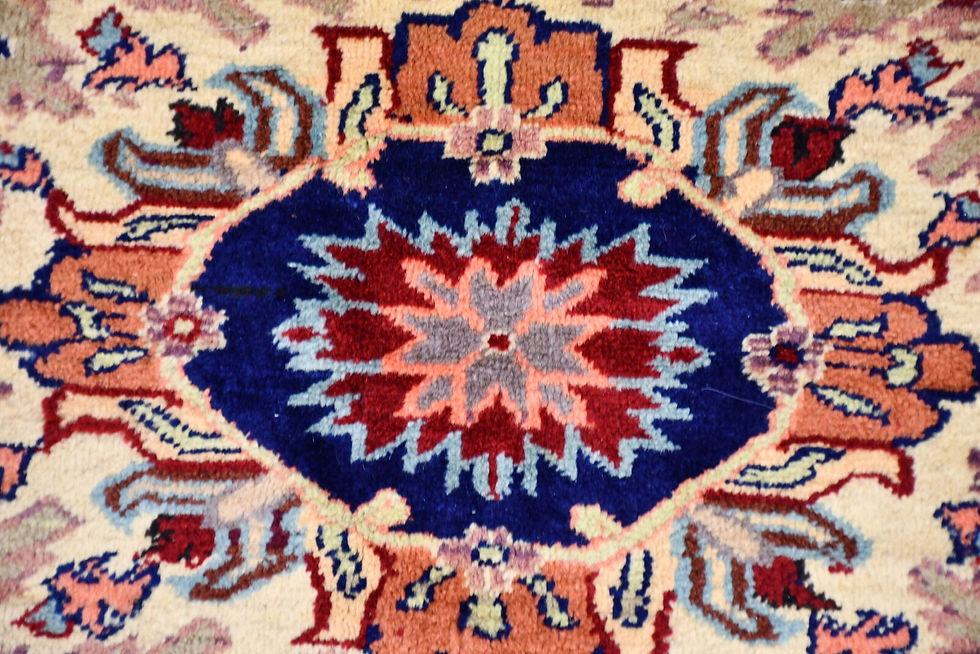 Thumbnail: 7x10 Kayseri Rug: A Timeless Elegance in Cream and Vibrant Hues