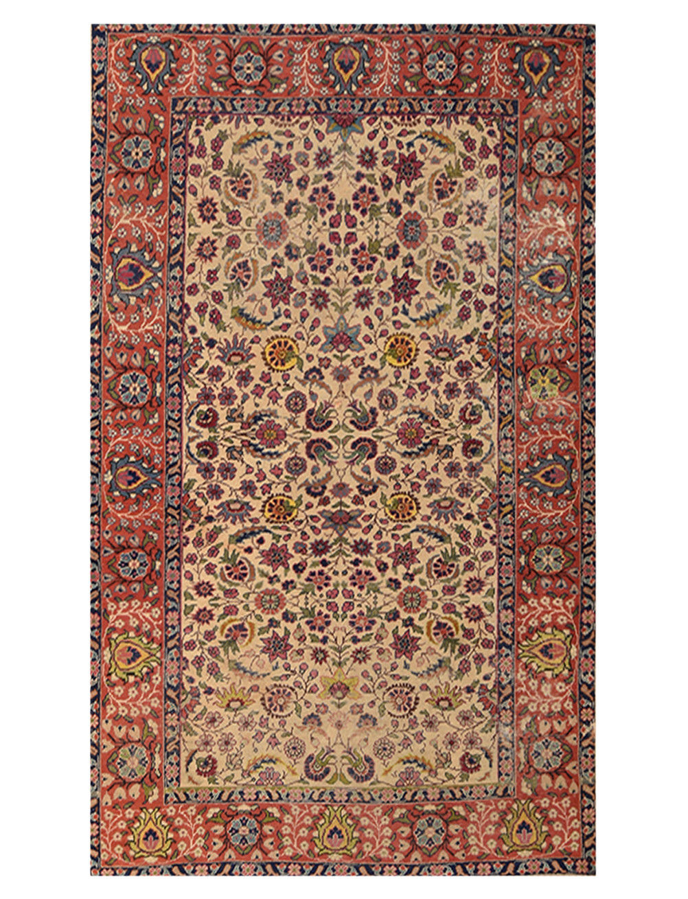 4x6 Beige Semi-Antique Turkish Wool Rug