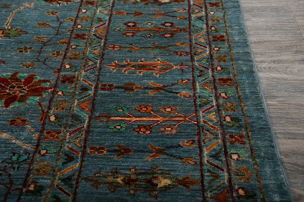 Thumbnail: 8x10 Blue Afghan Sultani Wool Rug
