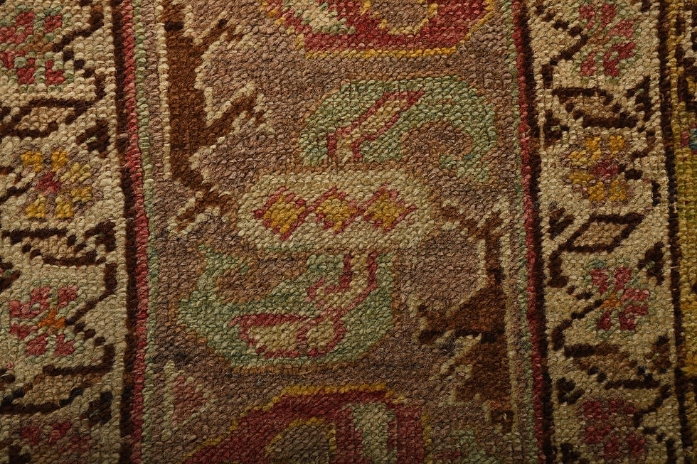 Thumbnail: Vintage Red Turkish Oushak Rug 5x6 Hand Knotted Wool Area Rug Traditional