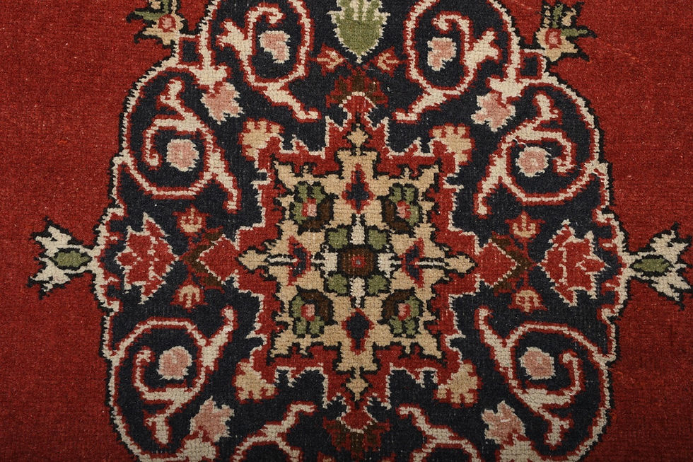 Thumbnail: 4x7 Vintage Turkish Red Runner, Hand-Knotted Wool Isparta Rug Boho Decor,1097