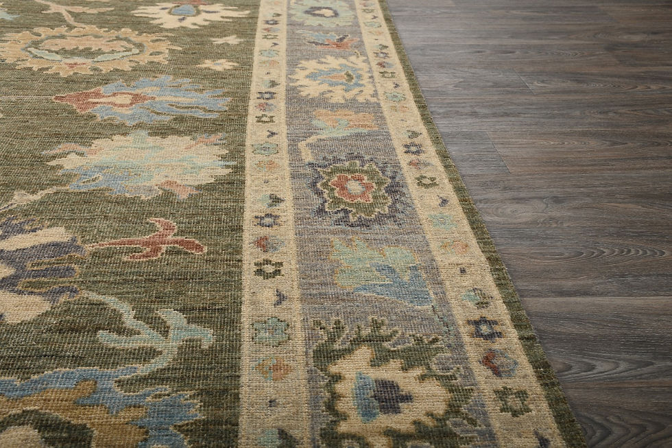 Thumbnail: 8x10 Green Turkish Wool Rug
