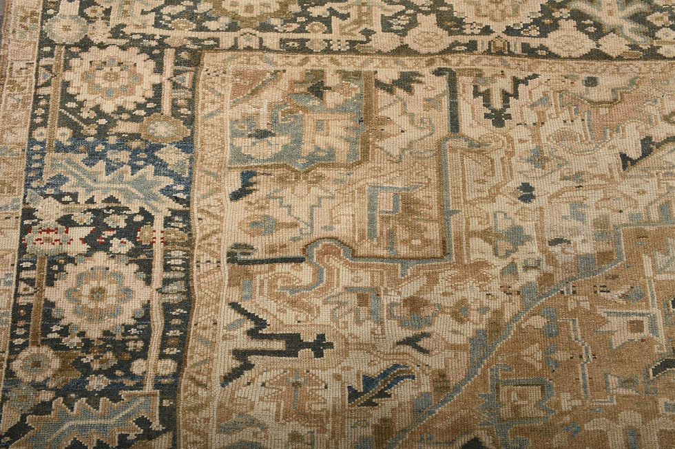 Thumbnail: 10x13 Beige Semi-Antique Persian Wool Rug