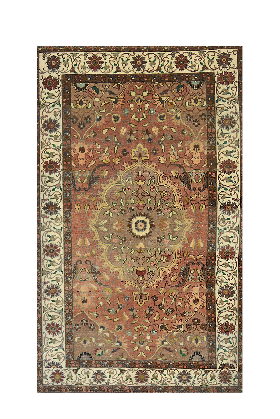 orange brown 4x7 sparta turkish antique area rug
