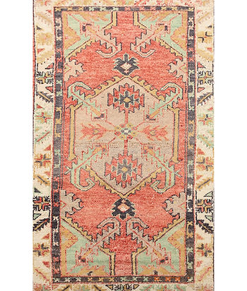 3x6 Rust Semi-Antique Turkish Wool Rug