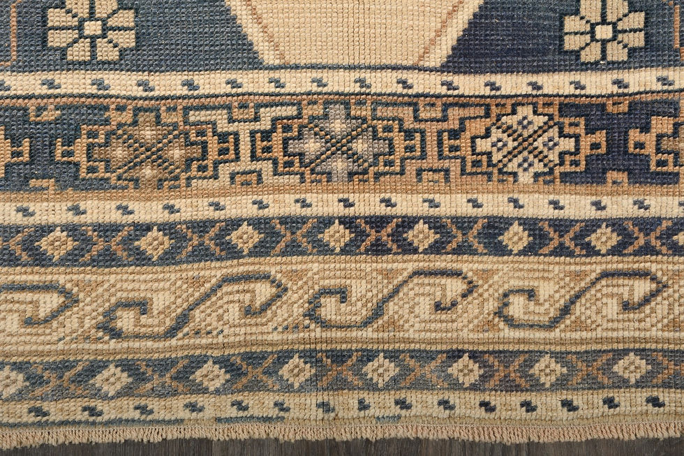 Thumbnail: Beige Turkish Vintage Hereke Rug 4x8 Hand-Knotted Wool Carpet