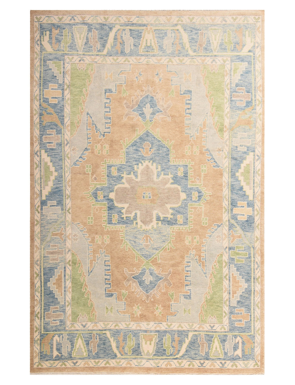 Thumbnail: 8x11 Beige Turkish Oushak Wool Rug