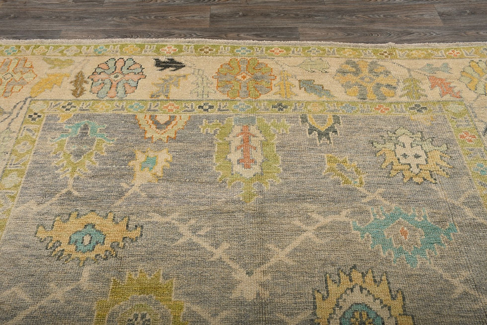 Thumbnail: 9x12 Beige Turkish Oushak Wool Rug