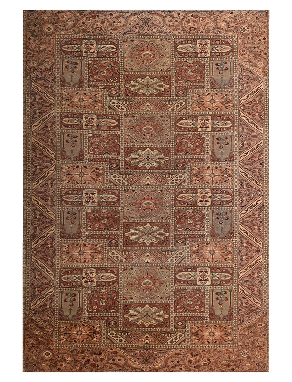 8x12 Rust Semi-Antique Turkish Kayseri Wool Rug