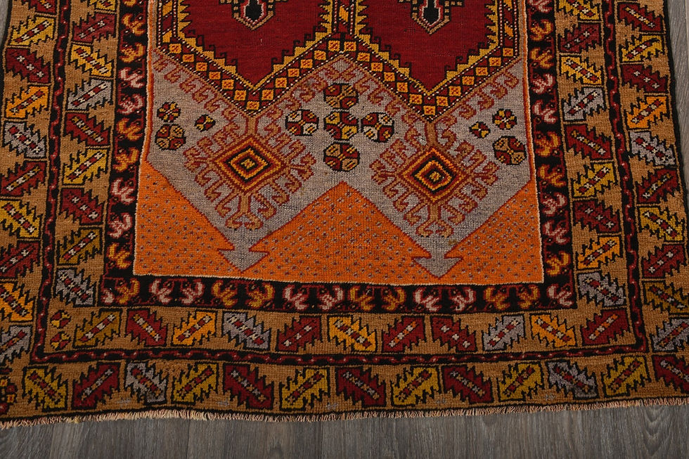 Thumbnail: 4x6 Red Semi-Antique Turkish Wool Rug