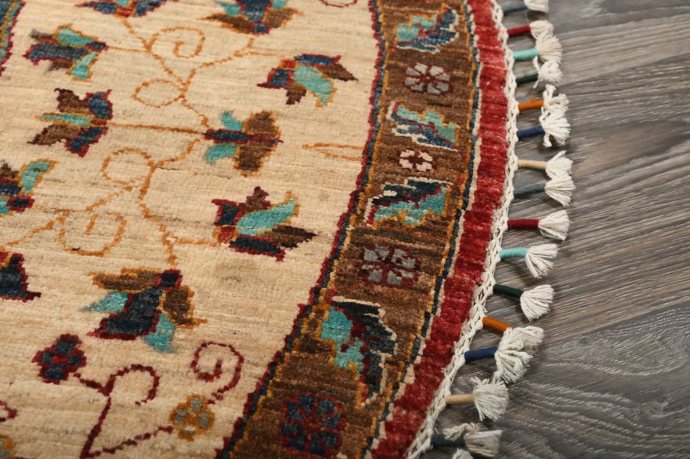 Thumbnail: 6x6 Red Afghan Kazak Wool Rug