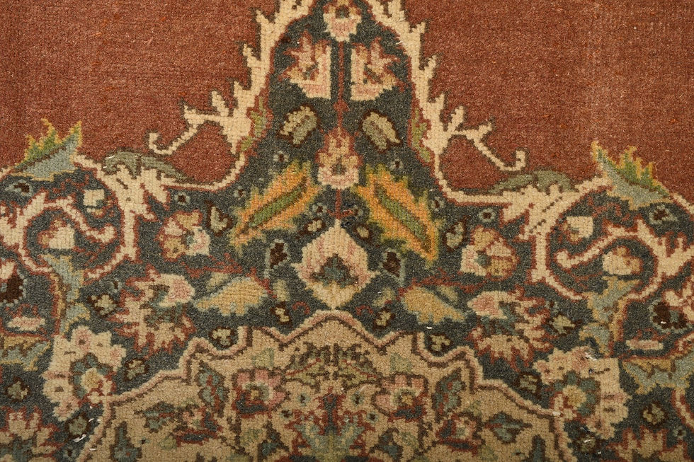 Thumbnail: Vintage Turkish Handmade 4x7 Rust Wool Rug Kayseri Anatolian Area Rug 1203