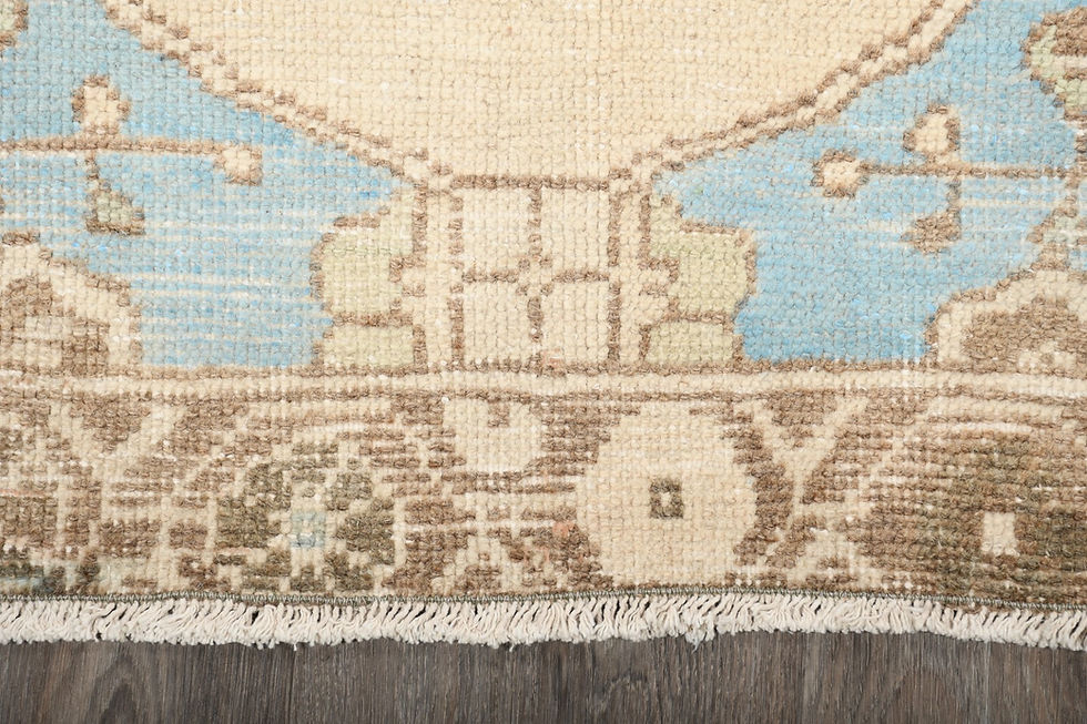 Thumbnail: 4x7 Vintage Turkish Rug Beige Handmade Wool Anatolian Area Rug Hand-Knotted
