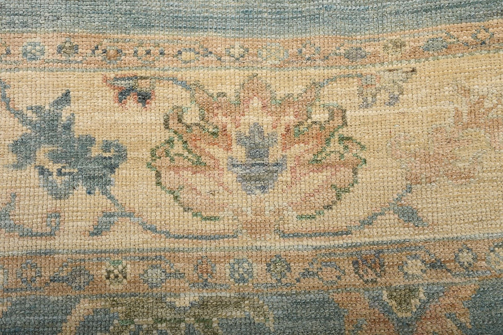 Thumbnail: 8x10 Blue Turkish Oushak Wool Rug