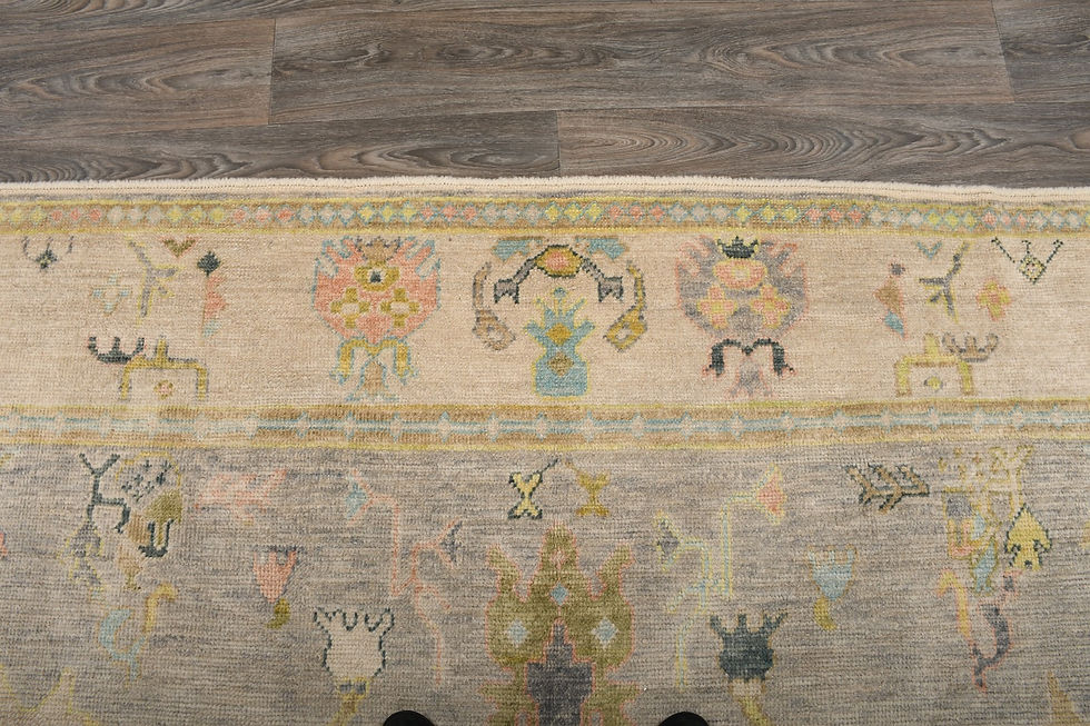 Thumbnail: 9x12 Beige Turkish Oushak Wool Rug