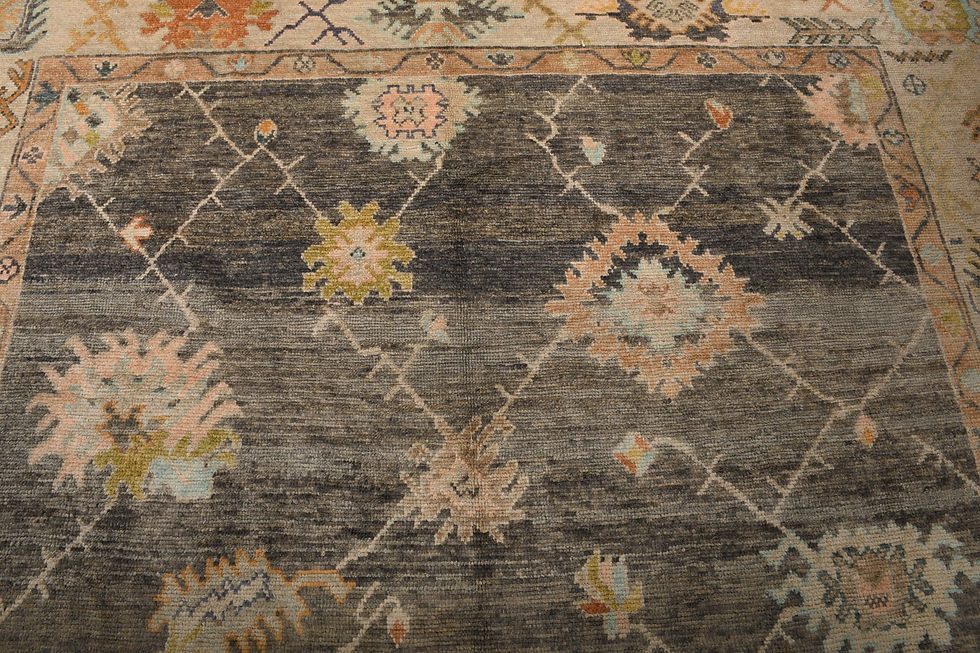 Thumbnail: 9x11 Brown Turkish Oushak Wool Rug