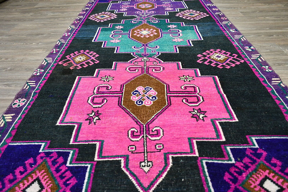 Thumbnail: 4x10 Anatolian Rug: A Kaleidoscope of Colors with Timeless Beauty