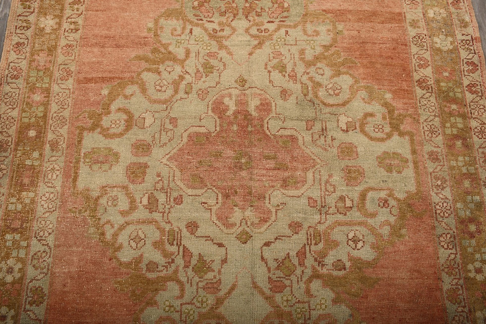 Thumbnail: Vintage Turkish Rug 5x9 ft Orange Handmade Anatolian Wool Carpet 1184