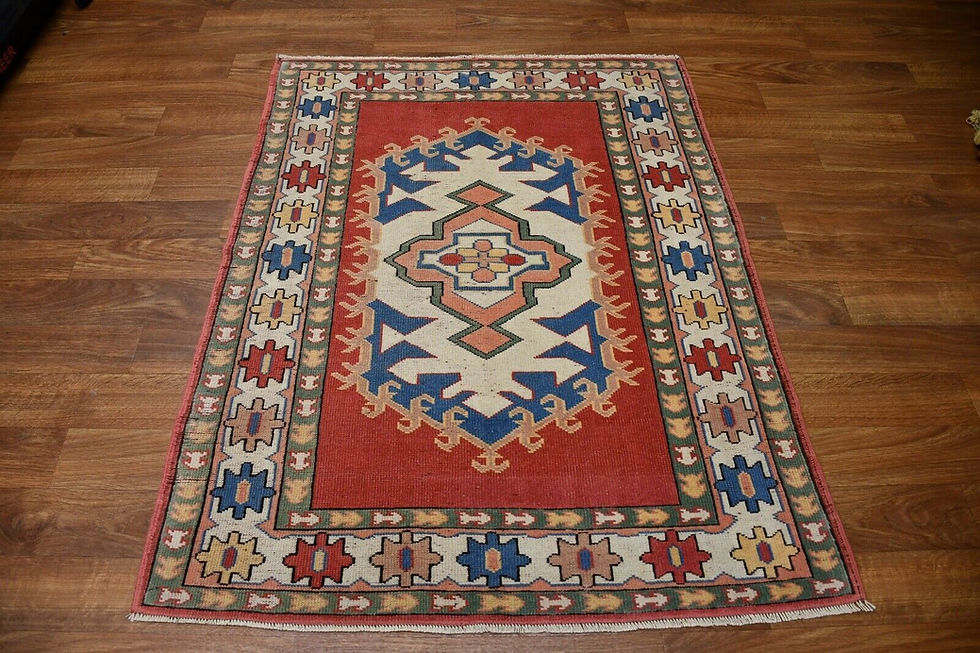 Thumbnail: red 4x6 kars turkish antique area rug