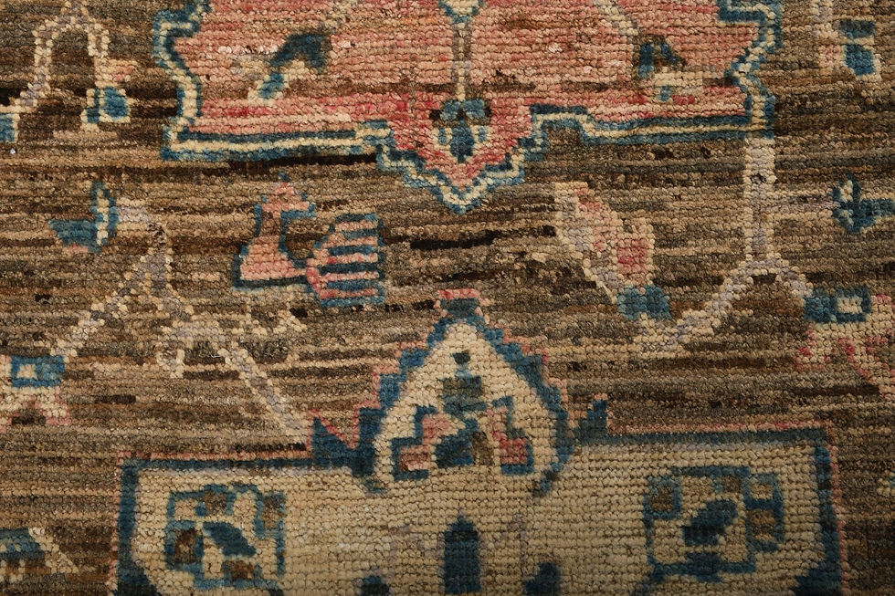 Thumbnail: 8x10 Brown Turkish Oushak Wool Rug