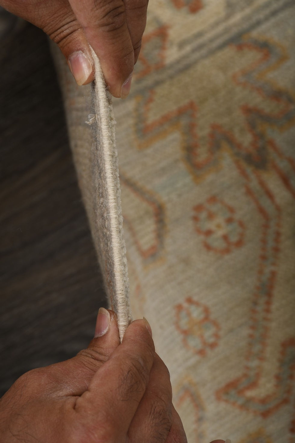 Thumbnail: 8x10 Beige Turkish Oushak Wool Rug
