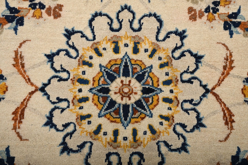 Thumbnail: 10x15 Beige Semi-Antique Persian Kashan Wool Rug