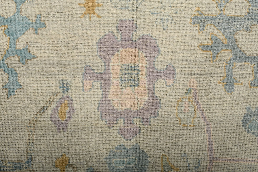 Thumbnail: 10x13 Beige Turkish Oushak Wool Rug