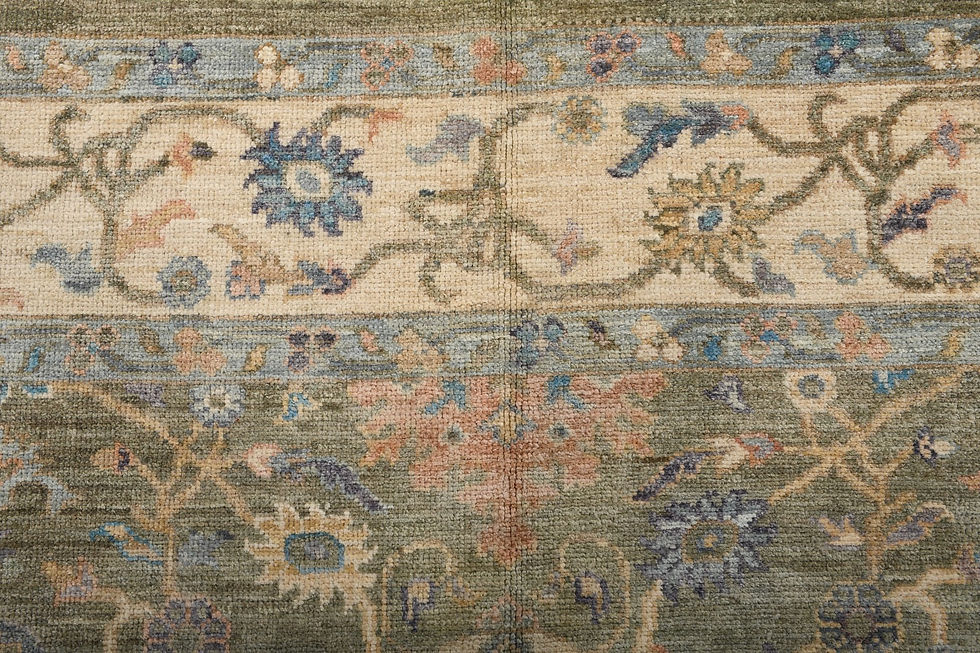 Thumbnail: 8x10 Beige Turkish Oushak Wool Rug