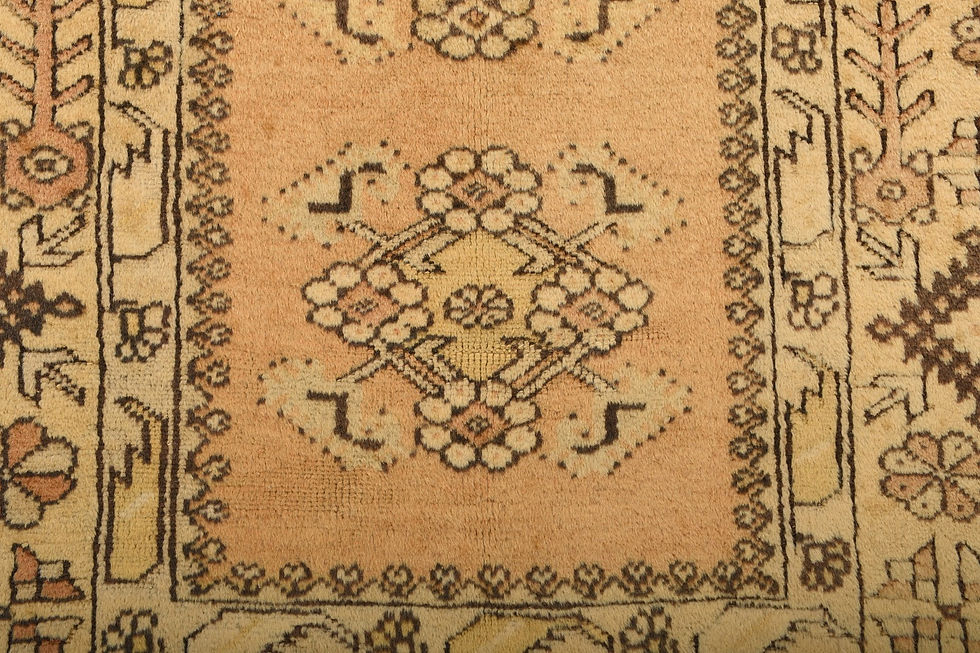 Thumbnail: 4x7 Beige Vintage Oushak Rug, Handwoven Turkish Rug, Handmade Wool Area Rug