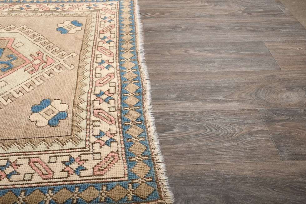 Thumbnail: 4x6 Beige Semi-Antique Turkish Wool Rug