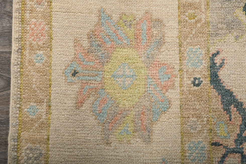 Thumbnail: 9x12 Beige Turkish Oushak Wool Rug