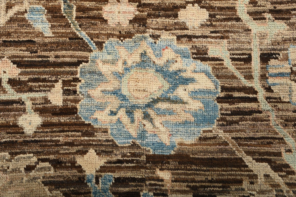 Thumbnail: 8x10 Brown Turkish Oushak Wool Rug