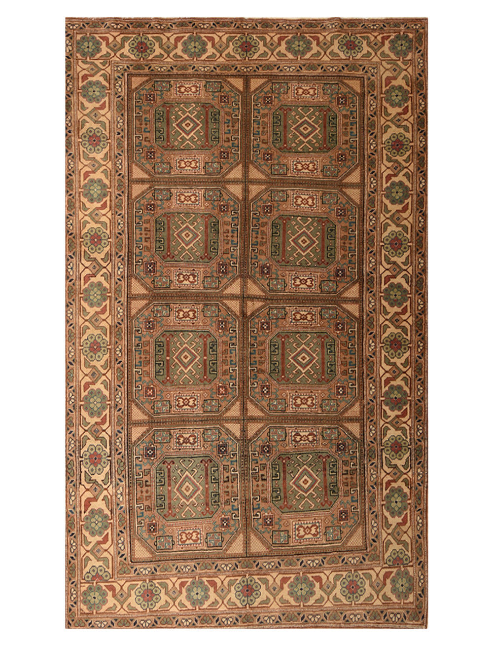 5x7 Beige Vintage Turkish Rug Hand-Knotted Wool Area Rug Handmade