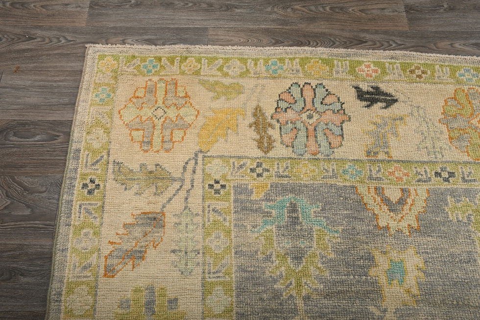 Thumbnail: 9x12 Beige Turkish Oushak Wool Rug